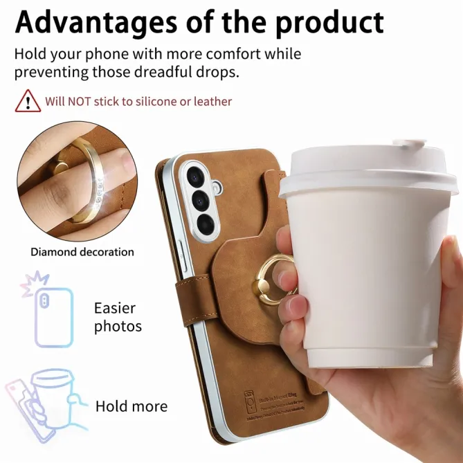 Housse Samsung Galaxy A27 Coque Détachable RFID Anneau et Poche Zippée