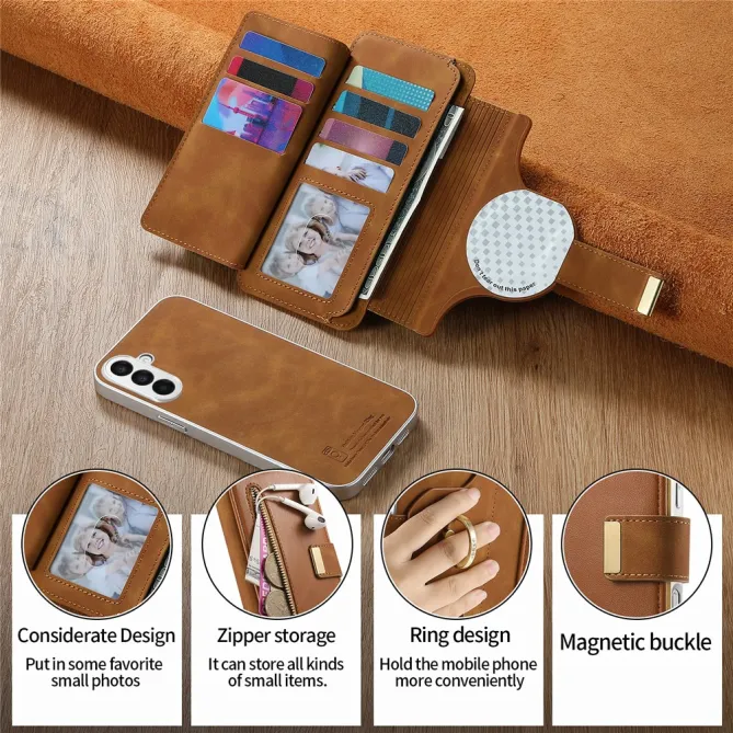 Housse Samsung Galaxy A27 Coque Détachable RFID Anneau et Poche Zippée