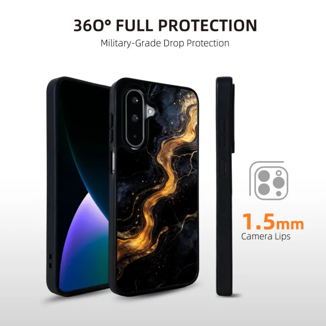 Coque Samsung Galaxy A27 Effet Marbre Or Magnétique