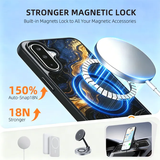 Coque Samsung Galaxy A27 Effet Marbre Or Magnétique