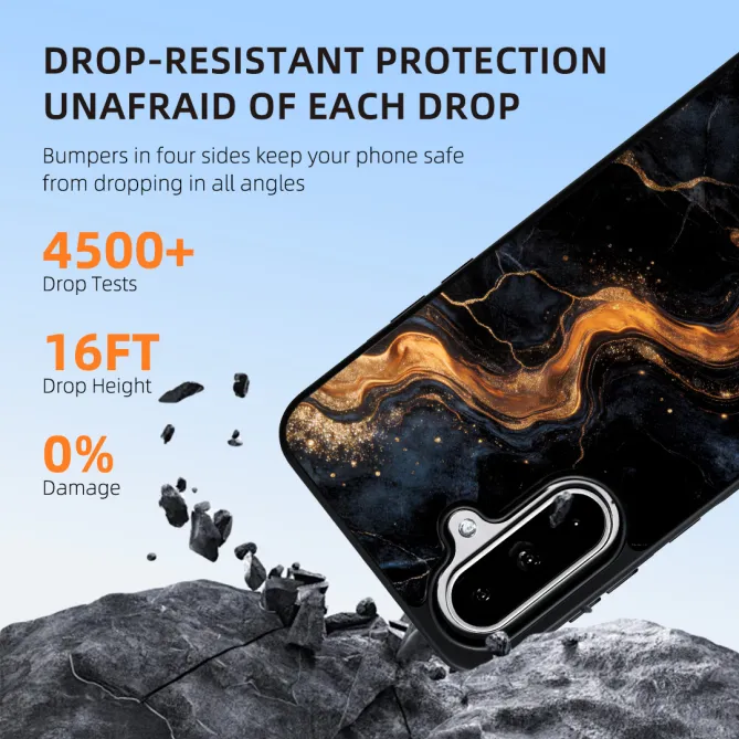 Coque Samsung Galaxy A27 Effet Marbre Or Magnétique