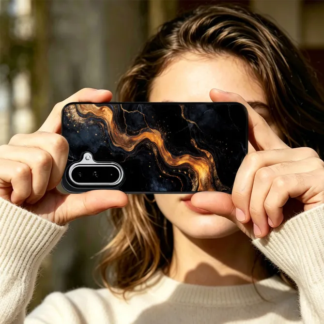 Coque Samsung Galaxy A27 Effet Marbre Or Magnétique
