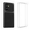 Coque Samsung Galaxy A27 Effet Cuir Grainé avec 2 Verres Trempés