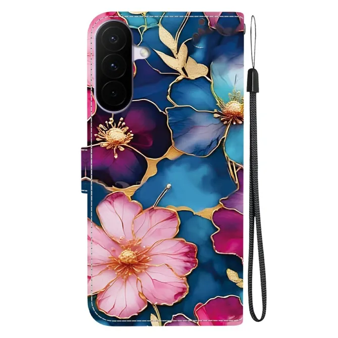 Housse Samsung Galaxy A27 Fleurs Liserés Dorés