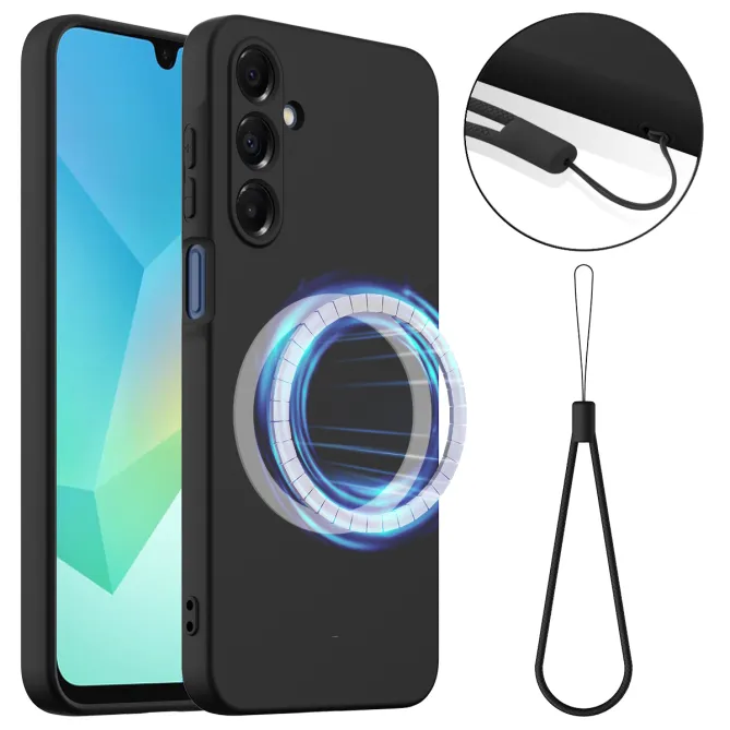 Coque Samsung Galaxy A27 Silicone Liquide Magnétique, Lanière