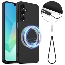 Coque Samsung Galaxy A27 Silicone Liquide Magnétique, Lanière