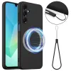 Coque Samsung Galaxy A27 Silicone Liquide Magnétique, Lanière