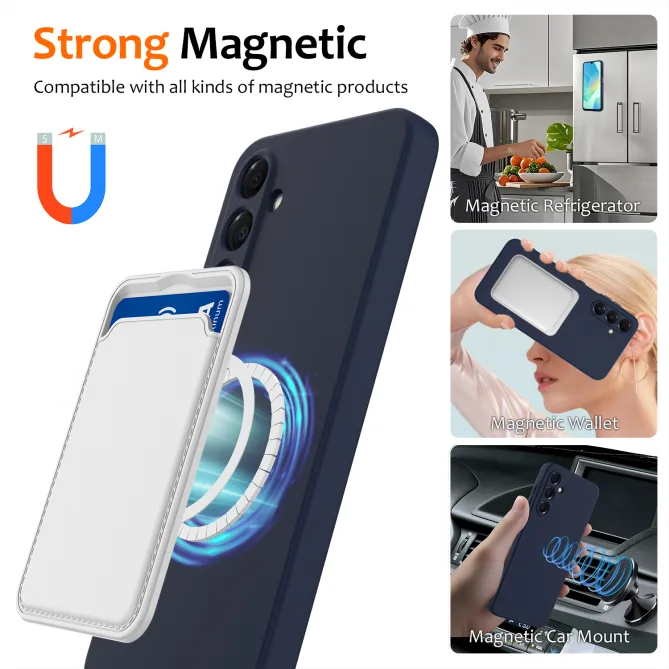 Coque Samsung Galaxy A27 Silicone Liquide Magnétique, Lanière