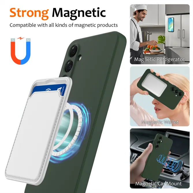 Coque Samsung Galaxy A27 Silicone Liquide Magnétique, Lanière