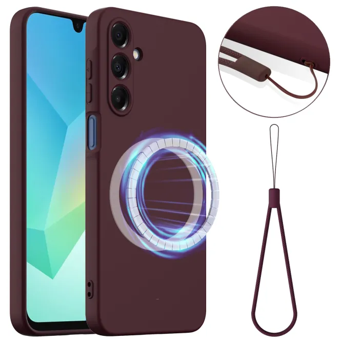 Coque Samsung Galaxy A27 Silicone Liquide Magnétique, Lanière
