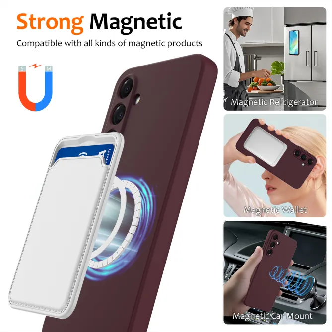 Coque Samsung Galaxy A27 Silicone Liquide Magnétique, Lanière