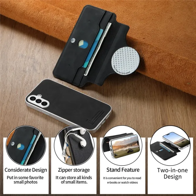Housse Samsung Galaxy A27 Coque Détachable Magnétique, Cuir Croisé