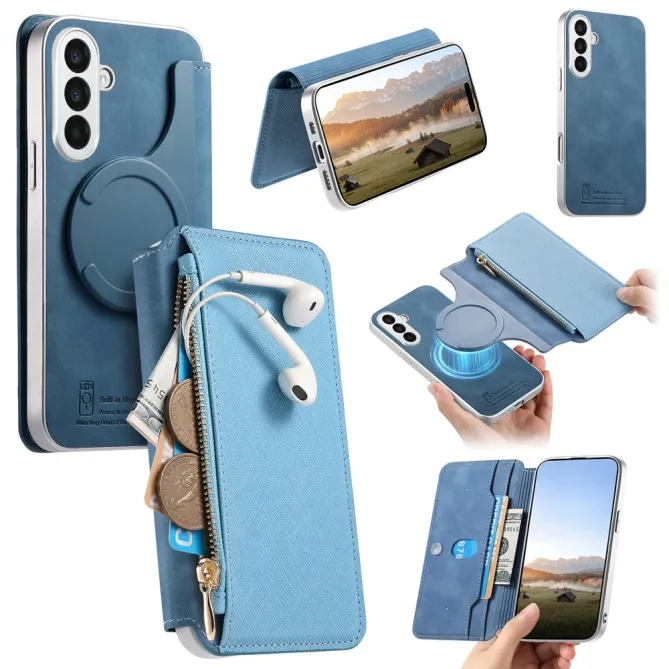 Housse Samsung Galaxy A27 Coque Détachable Magnétique, Cuir Croisé