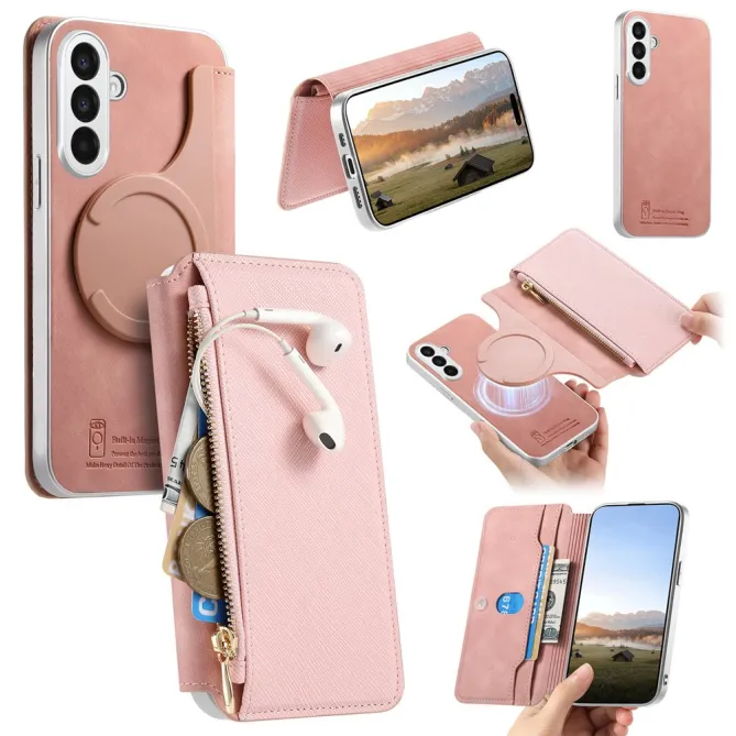 Housse Samsung Galaxy A27 Coque Détachable Magnétique, Cuir Croisé