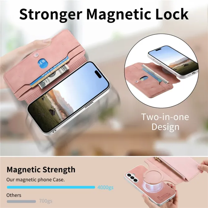 Housse Samsung Galaxy A27 Coque Détachable Magnétique, Cuir Croisé