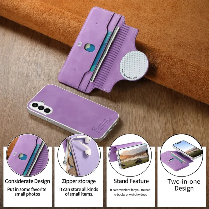 Housse Samsung Galaxy A27 Coque Détachable Magnétique, Cuir Croisé