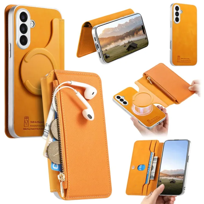 Housse Samsung Galaxy A27 Coque Détachable Magnétique, Cuir Croisé