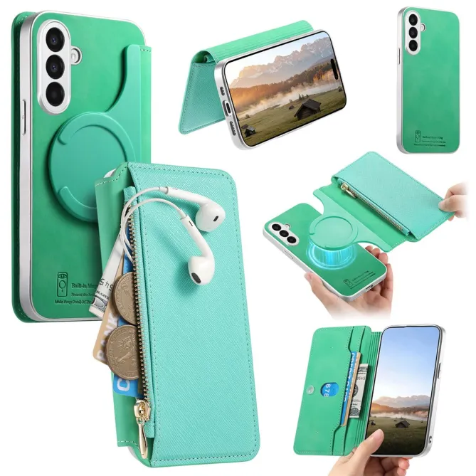 Housse Samsung Galaxy A27 Coque Détachable Magnétique, Cuir Croisé