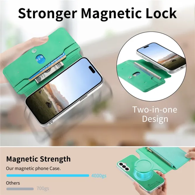 Housse Samsung Galaxy A27 Coque Détachable Magnétique, Cuir Croisé