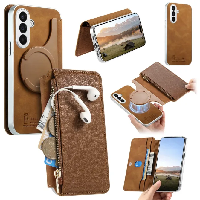 Housse Samsung Galaxy A27 Coque Détachable Magnétique, Cuir Croisé