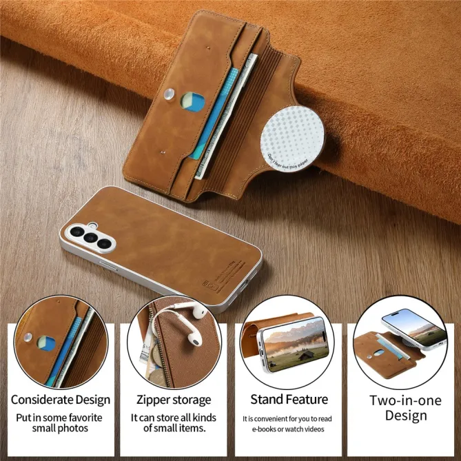 Housse Samsung Galaxy A27 Coque Détachable Magnétique, Cuir Croisé
