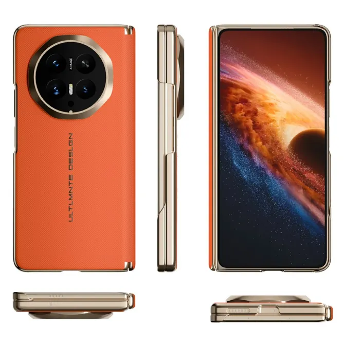 Coque Honor Magic V6 Effet Cuir Tissé Magnétique
