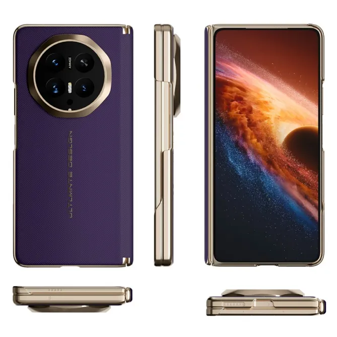 Coque Honor Magic V6 Effet Cuir Tissé Magnétique