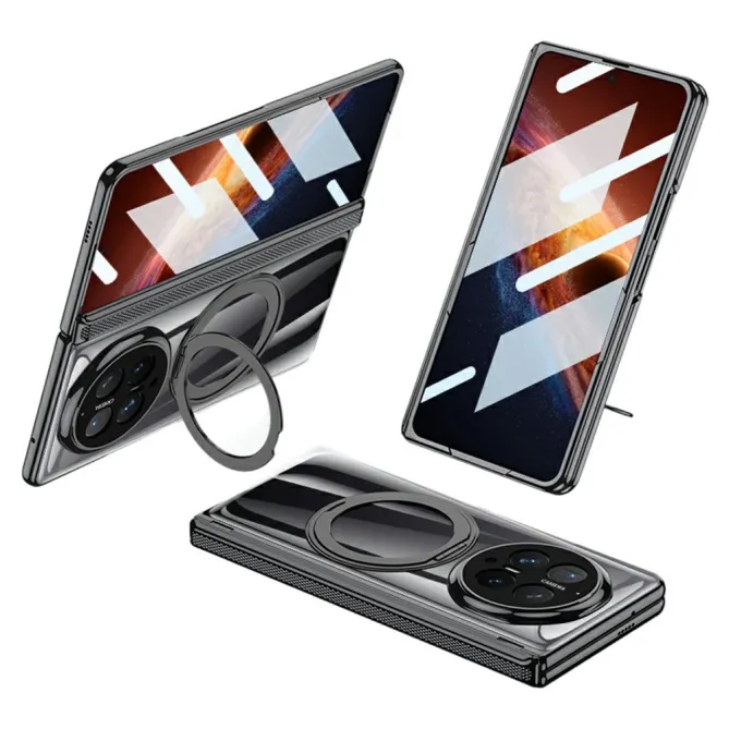 Coque Honor Magic V6 Transparente Charnière Anneau Béquille