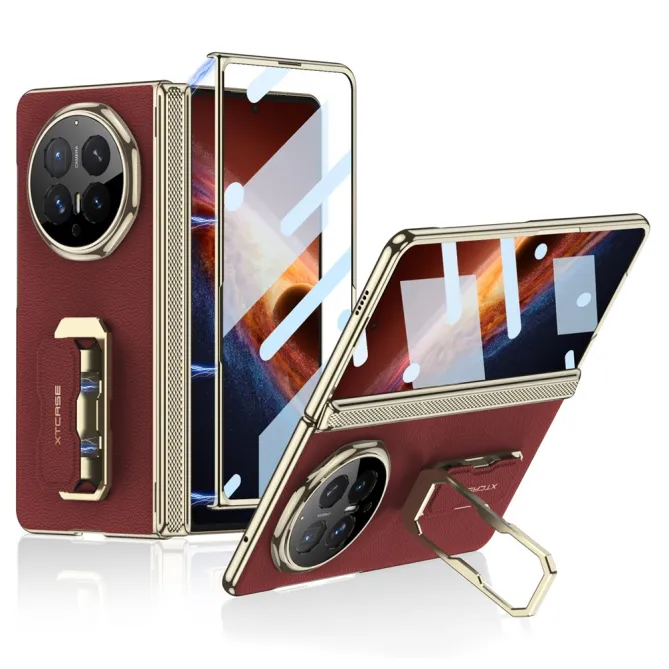 Coque Honor Magic V6 Simili Cuir Béquille avec Mini Anse et Film Écran