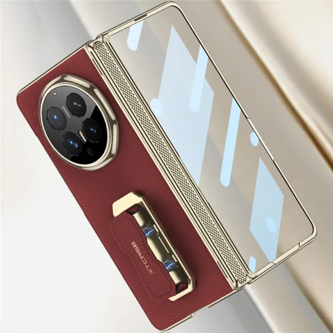 Coque Honor Magic V6 Simili Cuir Béquille avec Mini Anse et Film Écran