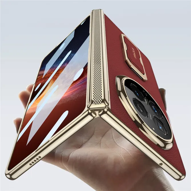 Coque Honor Magic V6 Simili Cuir Béquille avec Mini Anse et Film Écran