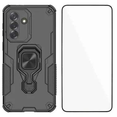Coque Samsung Galaxy A27 Anneau Métal Rotatif et Verre trempé