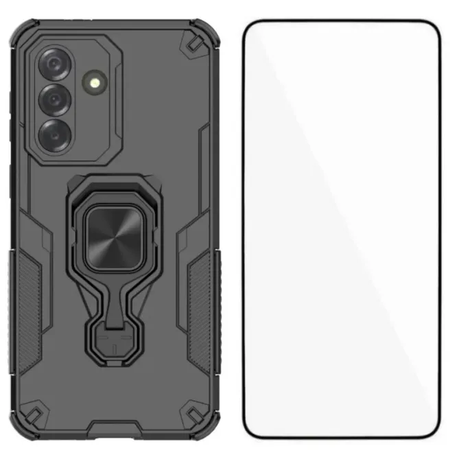 Coque Samsung Galaxy A27 Anneau Métal Rotatif et Verre trempé