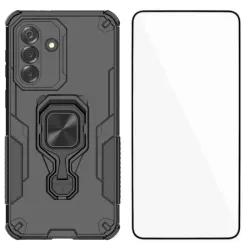 Coque Samsung Galaxy A27 Anneau Métal Rotatif et Verre trempé
