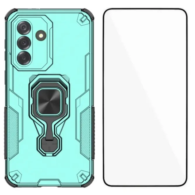 Coque Samsung Galaxy A27 Anneau Métal Rotatif et Verre trempé