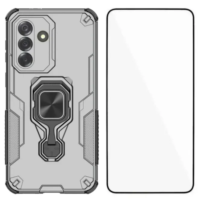 Coque Samsung Galaxy A27 Anneau Métal Rotatif et Verre trempé