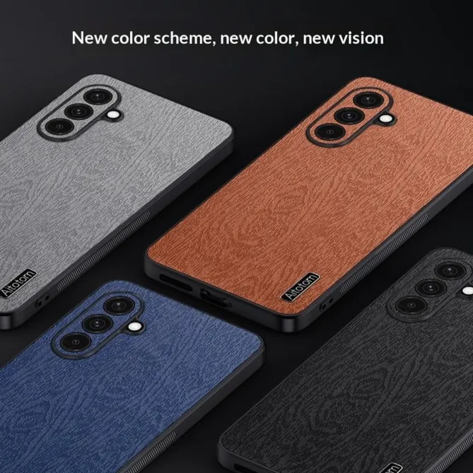 Coque Samsung Galaxy A27 effet cuir style bois