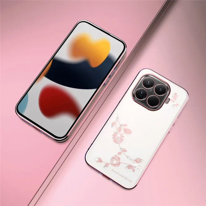 Coque Xiaomi 17T Pro Roses Strass Contour Métallisé