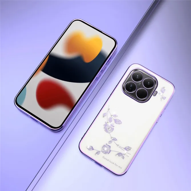 Coque Xiaomi 17T Pro Roses Strass Contour Métallisé