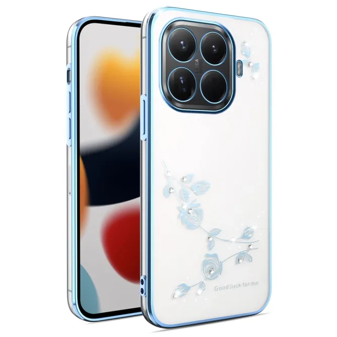 Coque Xiaomi 17T Pro Roses Strass Contour Métallisé