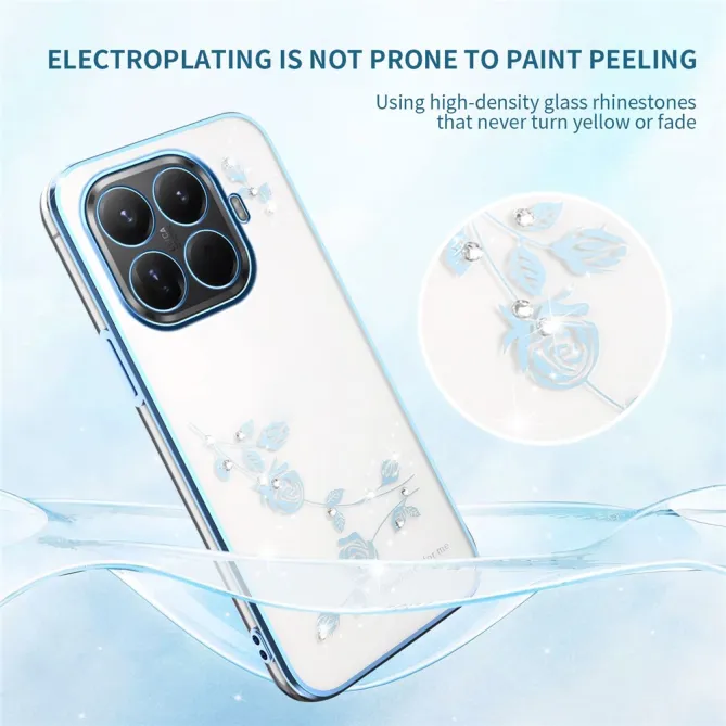 Coque Xiaomi 17T Pro Roses Strass Contour Métallisé