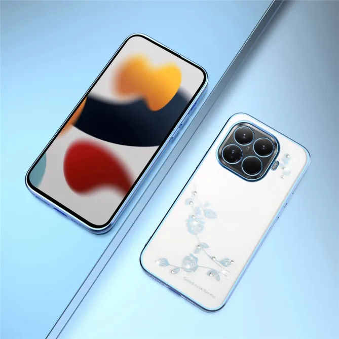 Coque Xiaomi 17T Pro Roses Strass Contour Métallisé