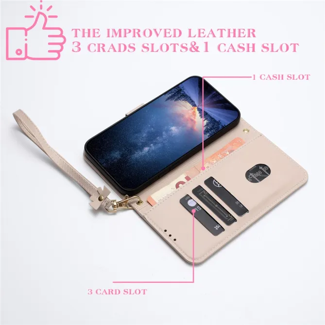 Housse Xiaomi 17T Pro Noeud Doré avec Bandoulière