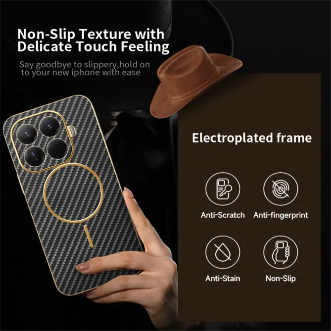 Coque Xiaomi 17T Pro Magnétique Texture Carbone