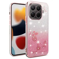 Coque Xiaomi 17T Pro Roses Strass Dégradé Pailleté