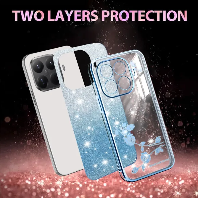 Coque Xiaomi 17T Pro Roses Strass Dégradé Pailleté
