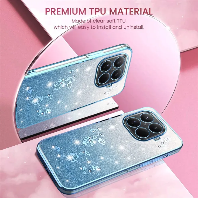 Coque Xiaomi 17T Pro Roses Strass Dégradé Pailleté