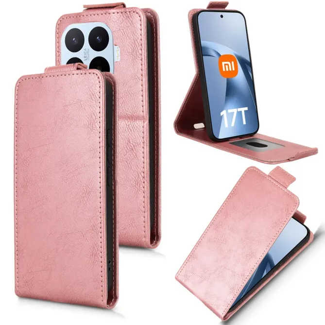 Housse Xiaomi 17T Pro Effet Cuir Clapet Vertical avec Porte-Cartes