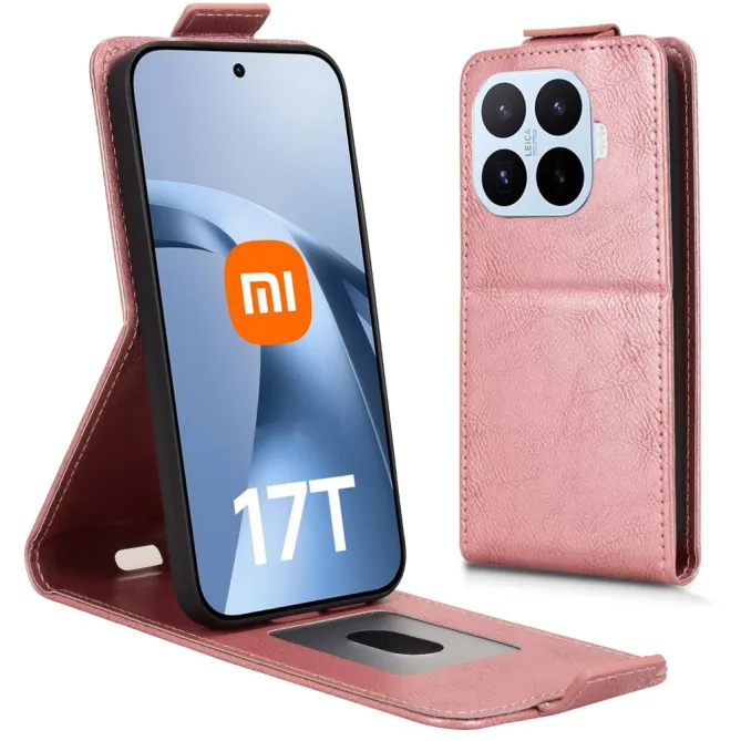 Housse Xiaomi 17T Pro Effet Cuir Clapet Vertical avec Porte-Cartes