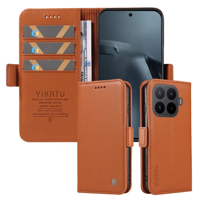 Housse Xiaomi 17T Pro Effet Cuir YIKATU Porte-Cartes